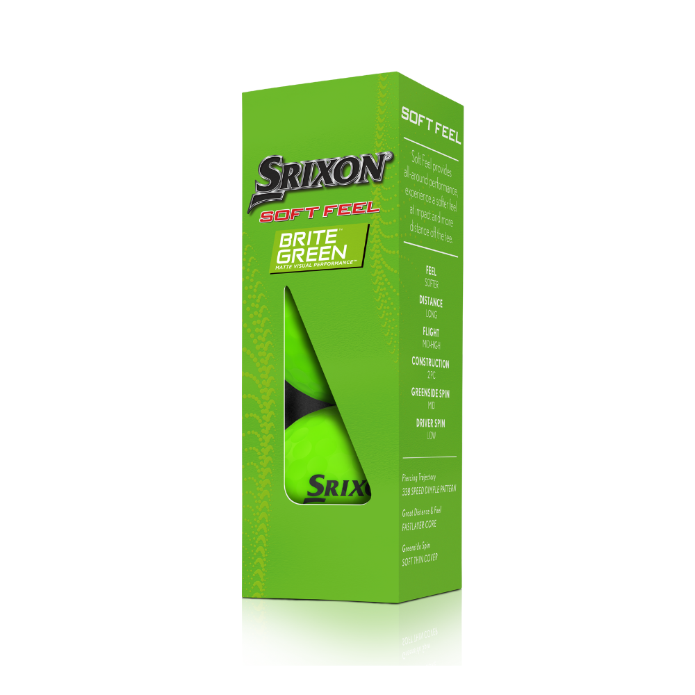 Srixon Soft Feel Brite Golf Balls - Brite Green - Price includes 1 printed full colour logo