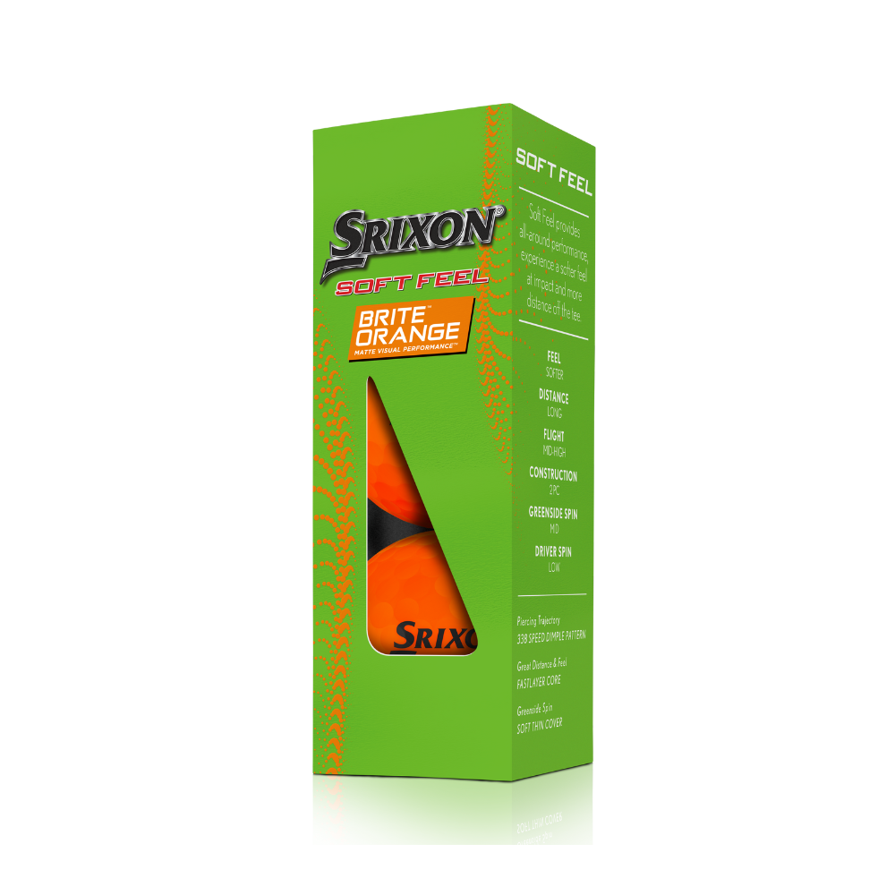 Srixon Soft Feel Brite Golf Balls - Brite Orange - Price includes 1 printed full colour logo