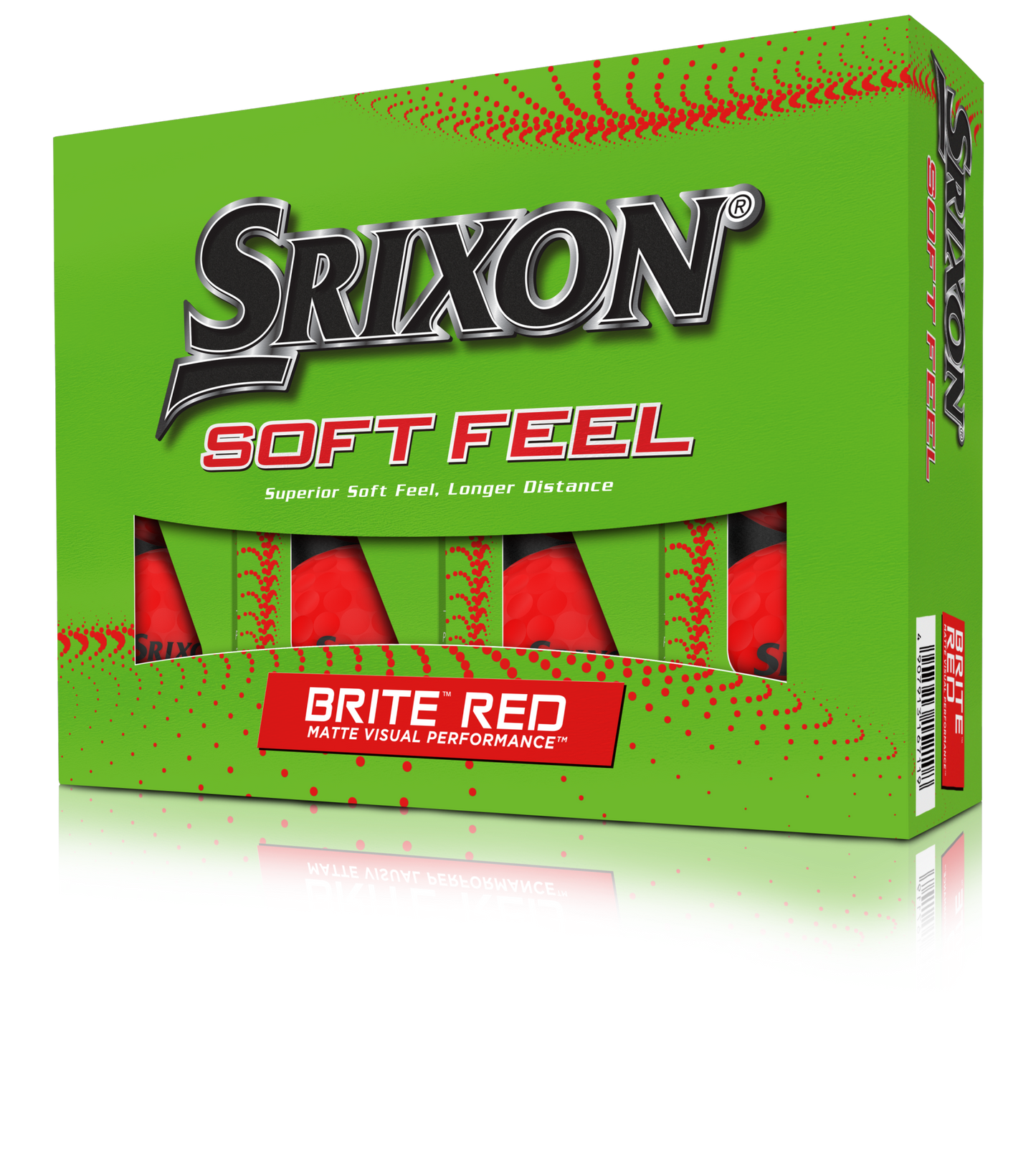 Srixon Soft Feel Brite Golf Balls - Brite Red - Price includes 1 printed full colour logo