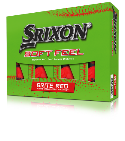 Srixon Soft Feel Brite Golf Balls - Brite Red - Price includes 1 printed full colour logo