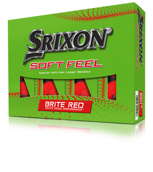 Srixon Soft Feel Brite Golf Balls - Brite Red - Price includes 1 printed full colour logo