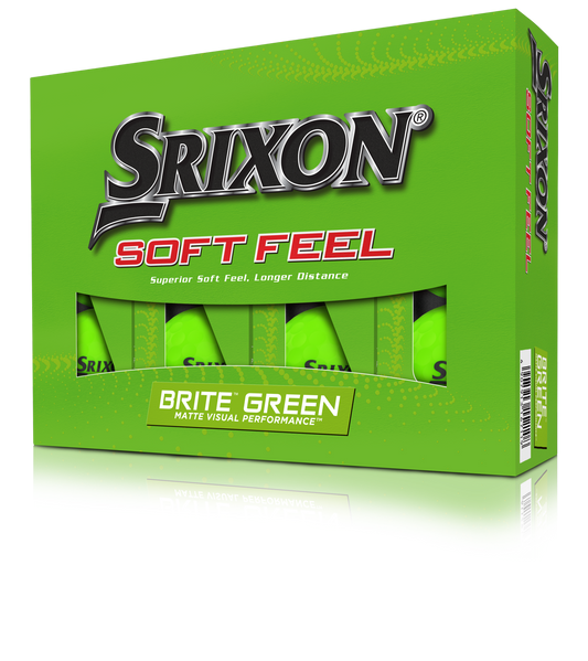 Srixon Soft Feel Brite Golf Balls - Brite Green - Price includes 1 printed full colour logo