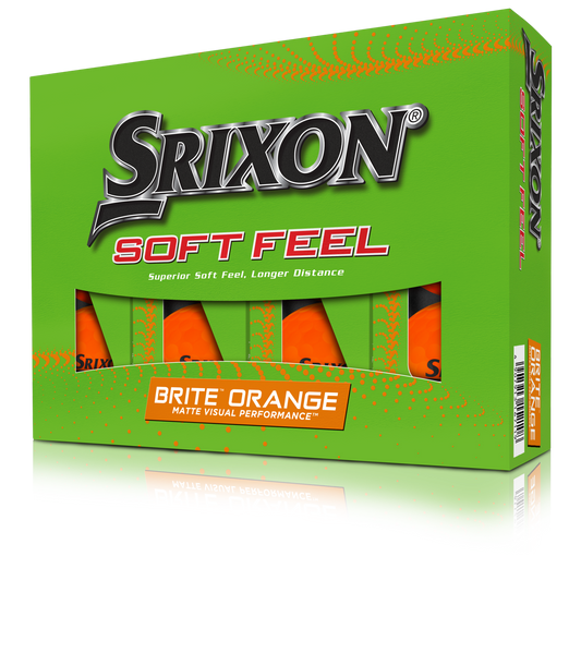 Srixon Soft Feel Brite Golf Balls - Brite Orange - Price includes 1 printed full colour logo